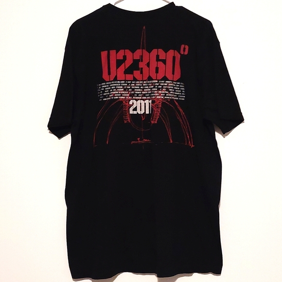 2011 U2 360° Tour Unisex Black Short Sleeved Graphic Band T-shirt EUC Size 2X - Picture 6 of 10